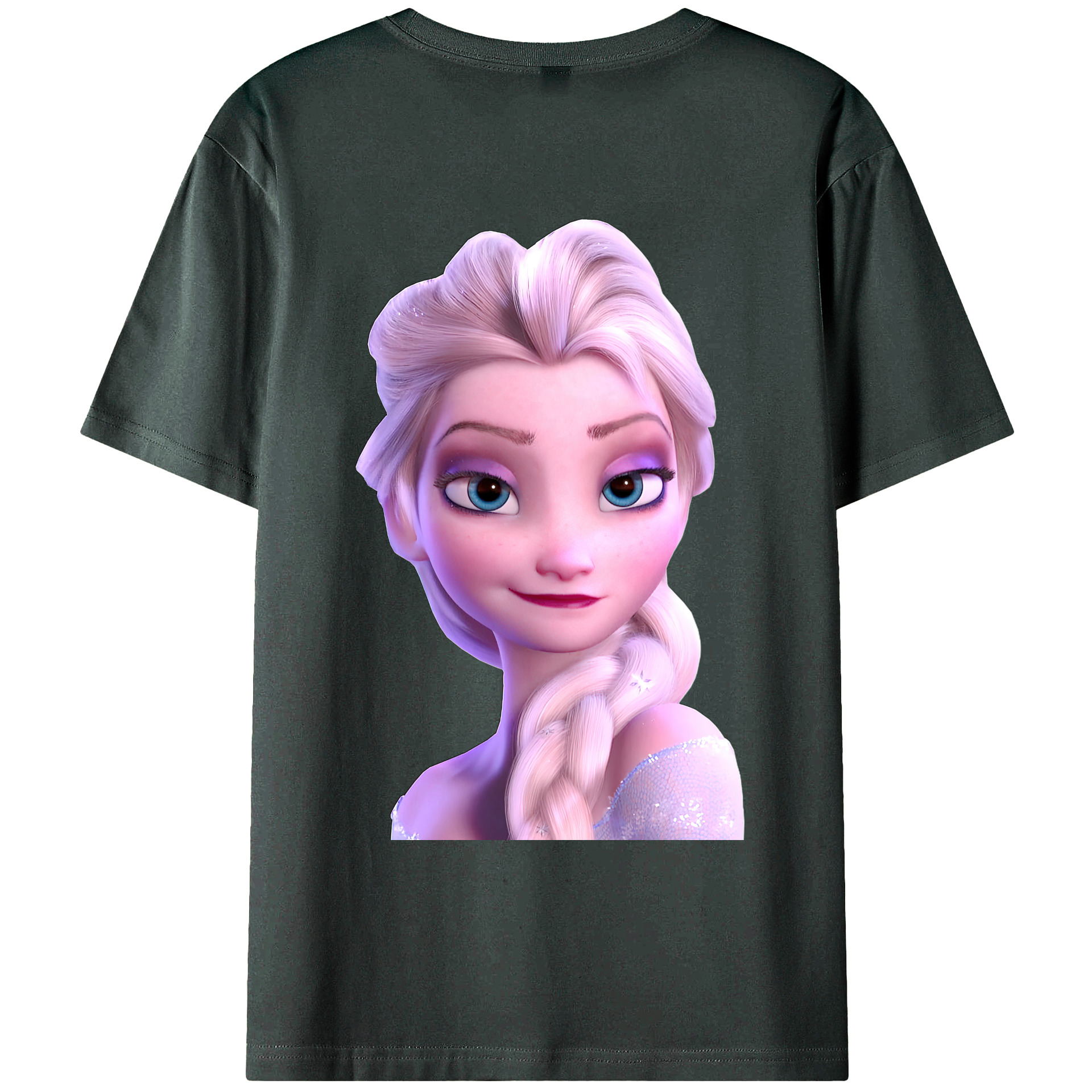 （画像用） アナと雪の女王 アンナ エルサ Frozen Anna Elsa 綿100％ メンズ半袖Tシャツ（バックプリント） 通気性